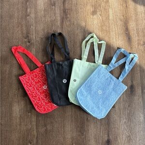 lululemon Spring 2025 Shopper Tote Bag Bundle (4): Blue, Red, Green, Black